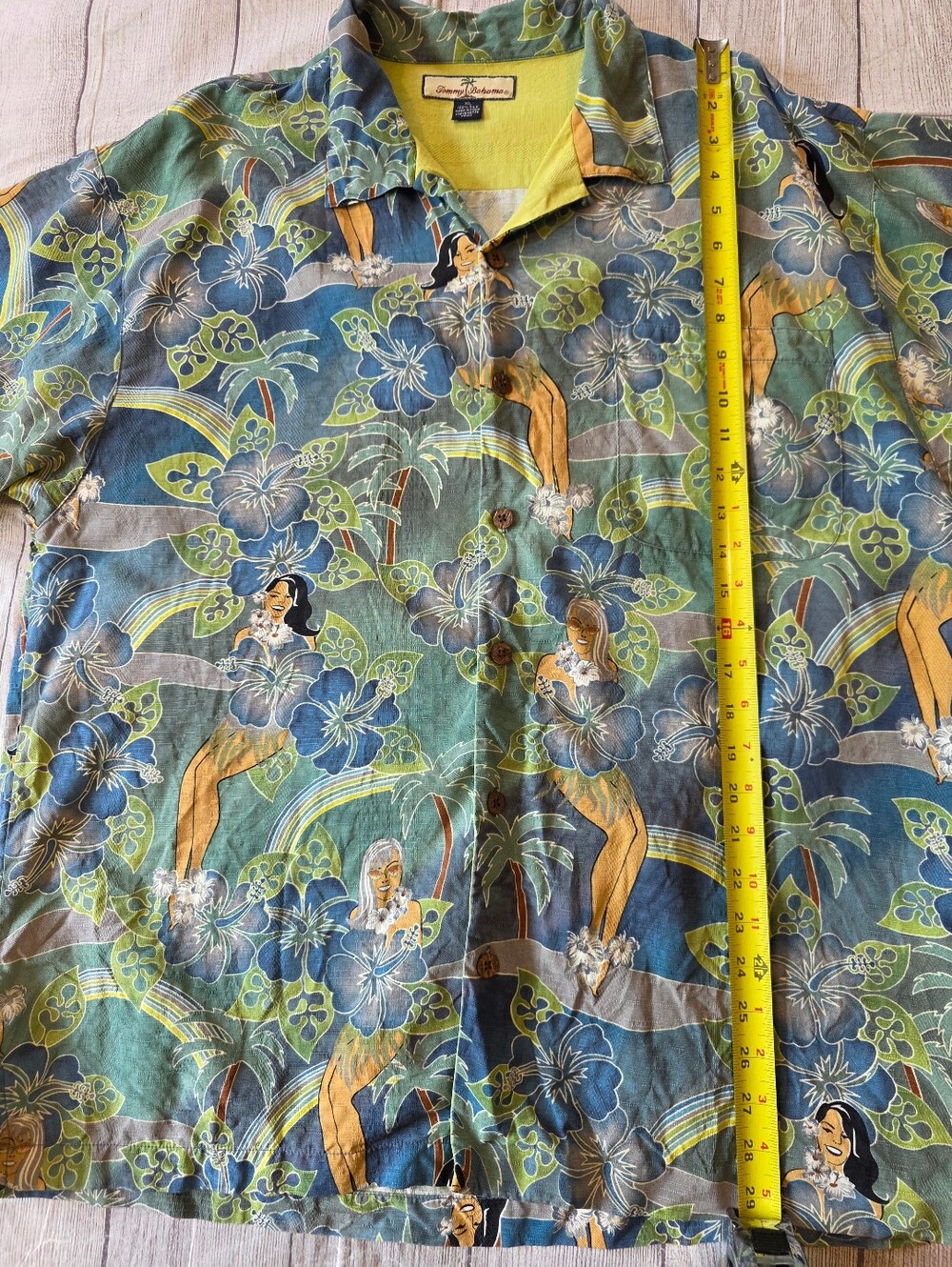 Tommy Bahama Shirt Men's XL 100% Silk Hula Girl Hawaiian Short Sleeve Resortwear - Picture 10 of 10